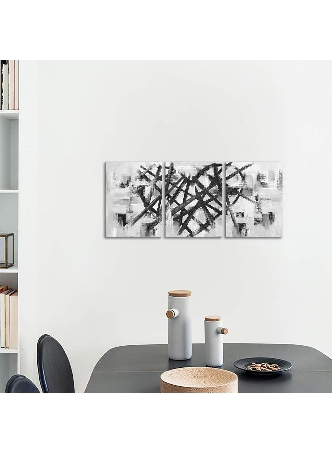 WELMECO Heart Decor Painting Abstract Love Wall Decor Romantic Decoration Black Grey Bedroom Living Room Decor Framed Canvas Printings Ready to Hang (Black) - Image 4