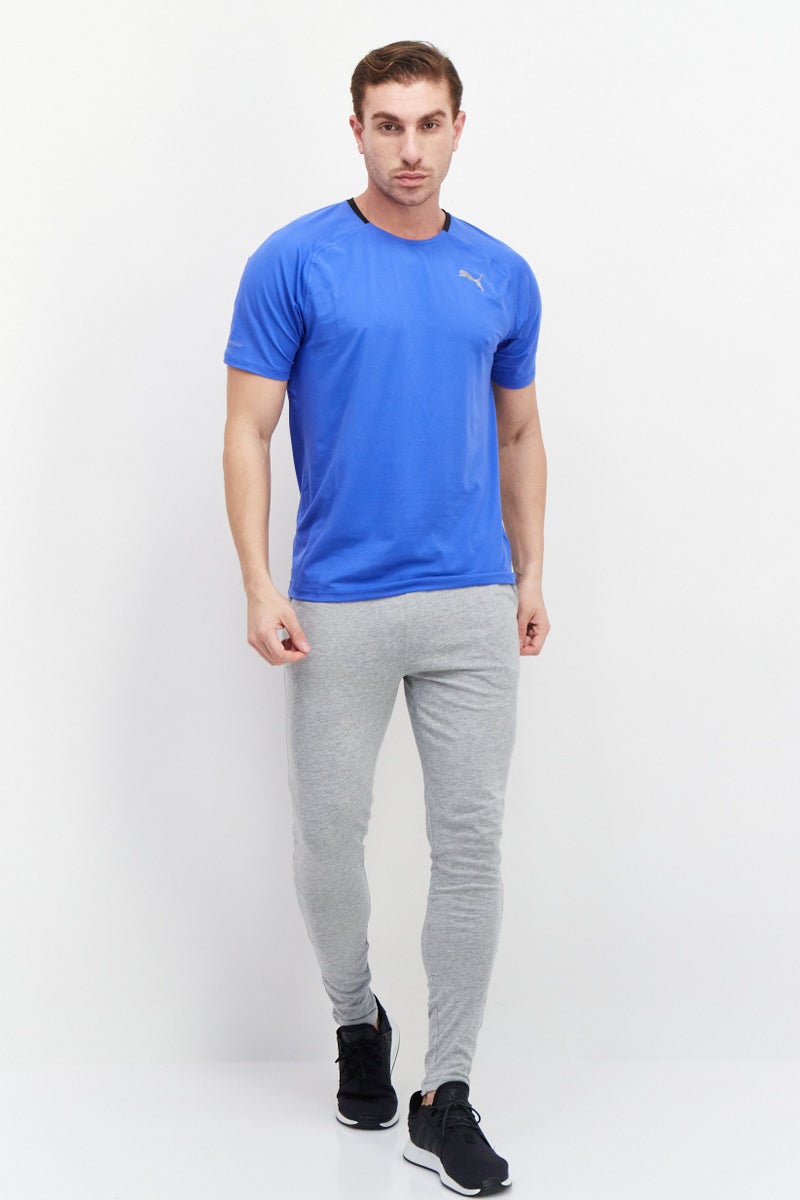 PUMA تي شيرت رياضي للرجال بأكمام قصيرة مناسب للجري، أزرق ملكي - Image 3