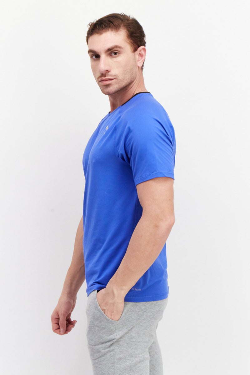 PUMA تي شيرت رياضي للرجال بأكمام قصيرة مناسب للجري، أزرق ملكي - Image 4