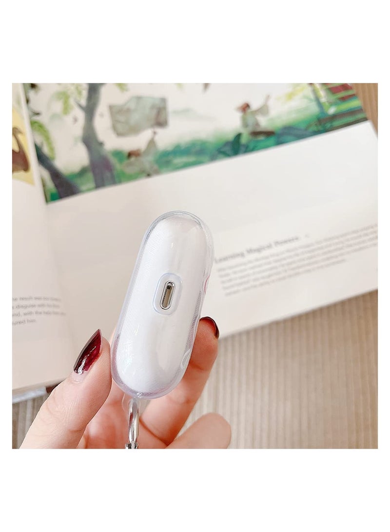 SYOSI Cute Case with Keychain for Clear Airpod Pro, Cartoon Doodle Smiley Face Airpod Pro Case Smooth Shockproof Cover Cute Clear Cover Compatible with Airpod Pro Charging Case for Girls Kids Women Men  - Image 4