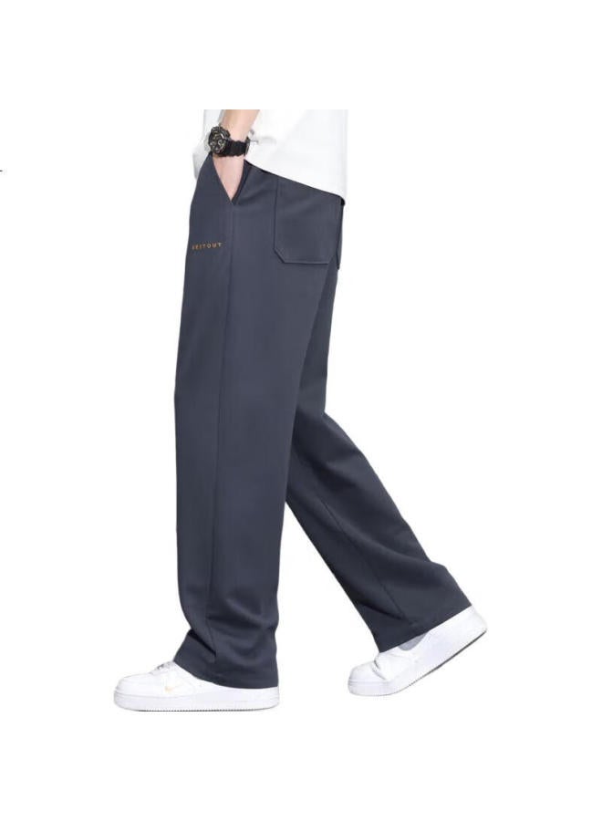 Tucano Men'S Casual Pants Men'S Summer Thin Loose Straight Wide Leg American Sports Trousers Deep Gray Xl - Image 1