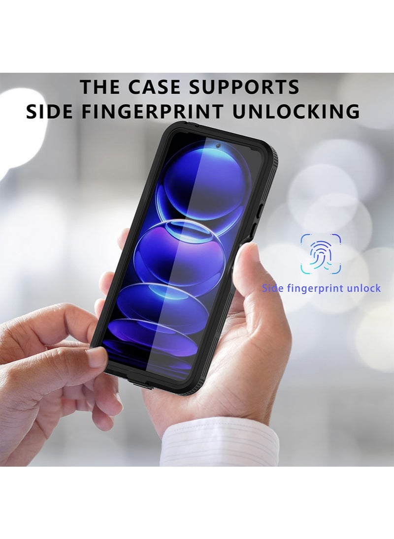 X-level Redmi note 12 Pro 5G Waterproof Case Cover Full Body with Built-in Screen Protector, IP68 Certified Shockproof Dustproof Snowproof Underwater Protective Cover Camera len Protection Accessory  - Image 4