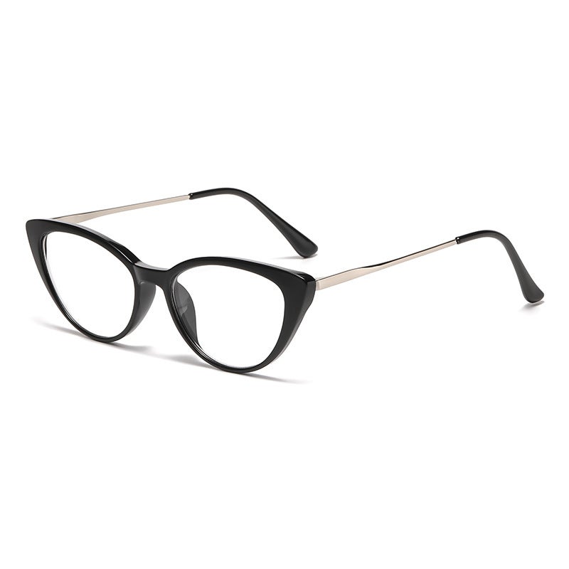 Photochromic Cat's Eyes Retro Cross-border Trendy Plain Look Slimming Flat Glasses Advanced Sense Can-match Myopia Glasses - Image 5