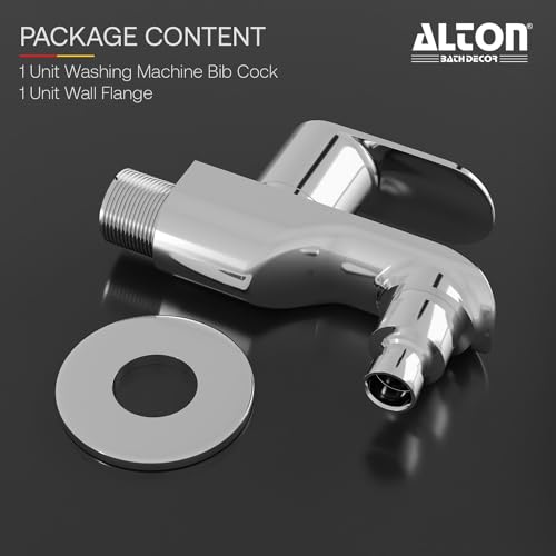 ALTON AXN9420-WM, Brass Washing Machine Bib Cock with Wall Flange | Washing Machine Tap | (Chrome) - Image 5