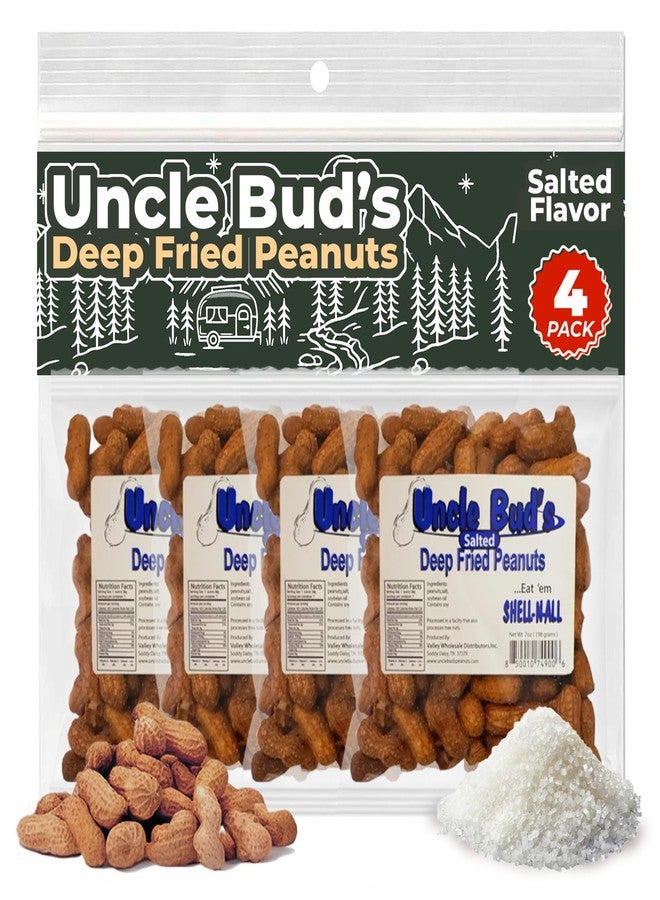 Jerky-n-Spice Uncle Bud's Deep Fried Peanuts In Shell (4-Pack) | Premium Flavor Gourmet Salted Nuts | Crunchy & High Protein Salted Peanuts | Ideal Snacks For Gatherings, Camping & Road Trips | USA Made - Image 1