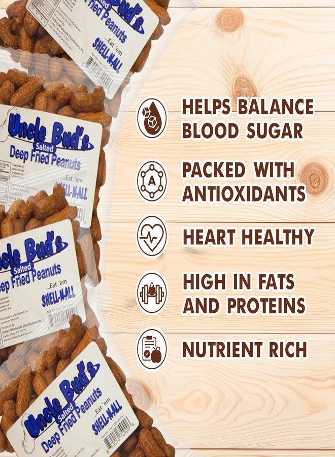 Jerky-n-Spice Uncle Bud's Deep Fried Peanuts In Shell (4-Pack) | Premium Flavor Gourmet Salted Nuts | Crunchy & High Protein Salted Peanuts | Ideal Snacks For Gatherings, Camping & Road Trips | USA Made - Image 2