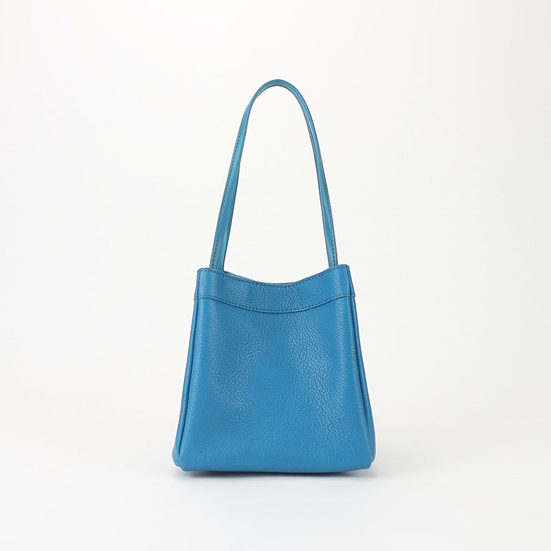 Bag Women'S 2021 New Korean Genuine Leather Small Square Bag All-Match Sheepskin Bucket Bag Niche Fashionable Underarm Handbag - Image 1