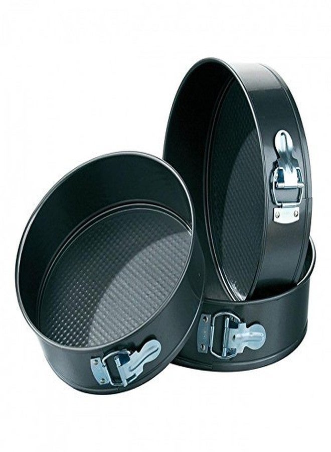 Master Royal Back&Cook Tools Teflon Coated Springform Cake Mould Pan Set, 3-Pieces, Black - Image 1