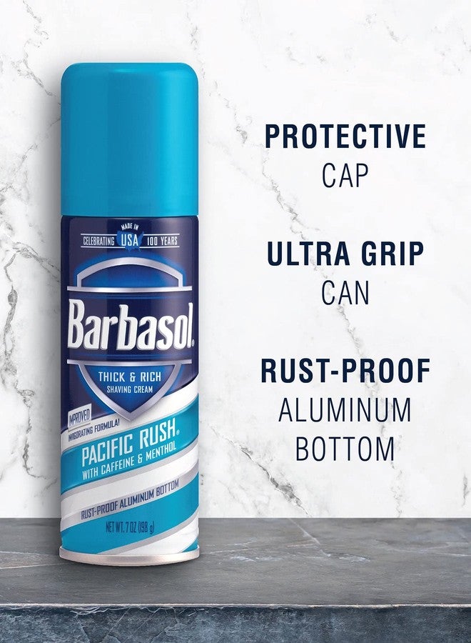 Barbasol Pacific Rush with Caffeine and Menthol Thick & Rich Shaving Cream 7 oz - Image 4