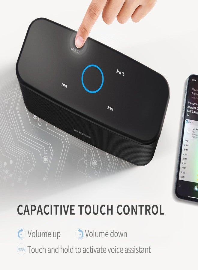 DOSS SoundBox Plus Portable Speaker with HD Sound and Deep Bass, Wireless Stereo Pairing, Touch Control, Multicolor LED Lights, 20 Hours Playtime, Speaker - Image 3