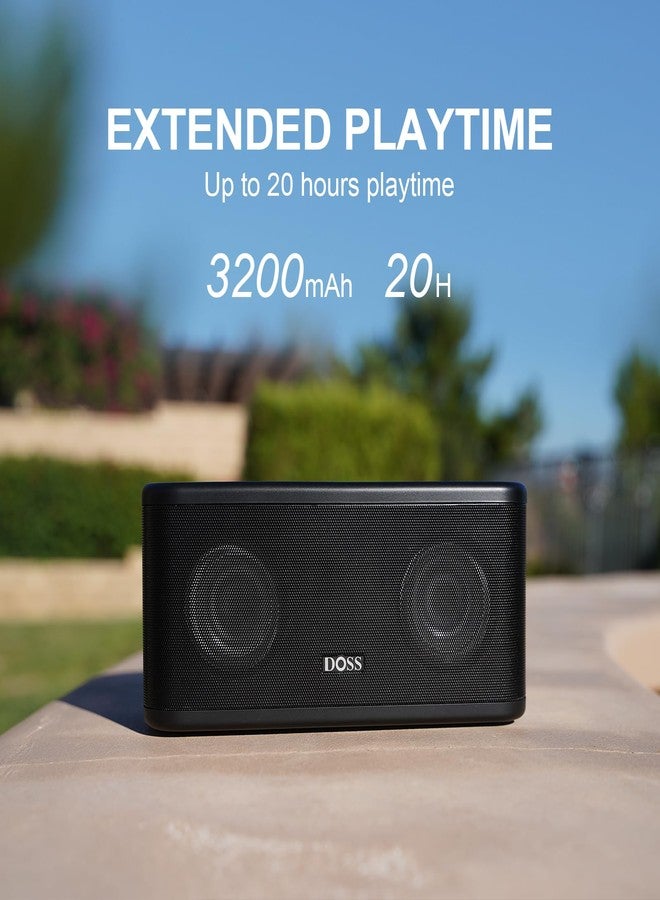 DOSS SoundBox Plus Portable Speaker with HD Sound and Deep Bass, Wireless Stereo Pairing, Touch Control, Multicolor LED Lights, 20 Hours Playtime, Speaker - Image 4