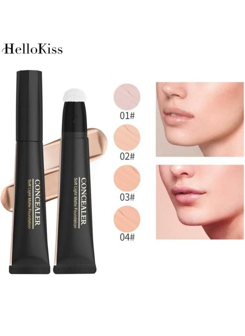 HelloKiss - Concealer Soft Light Matte Foundation Concealer Conceals Blemish and Redness Flawless Natural Coverage for Normal to Oily Skin Instant Age Rewind Eraser Dark Circles Treatment 02 - Image 1