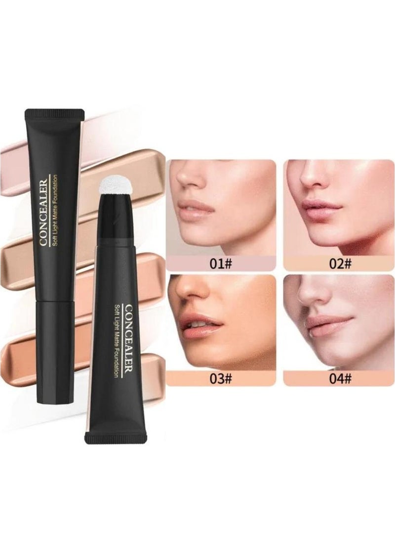 HelloKiss - Concealer Soft Light Matte Foundation Concealer Conceals Blemish and Redness Flawless Natural Coverage for Normal to Oily Skin Instant Age Rewind Eraser Dark Circles Treatment 02 - Image 1
