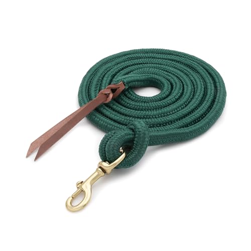 Weaver Equine Performance Lead Rope58 x 10 Horse Cowboy Rope with Brass Plated Snap Soft Comfort Grip Barn Horse Tack for Daily Use Hunter Green - Image 1