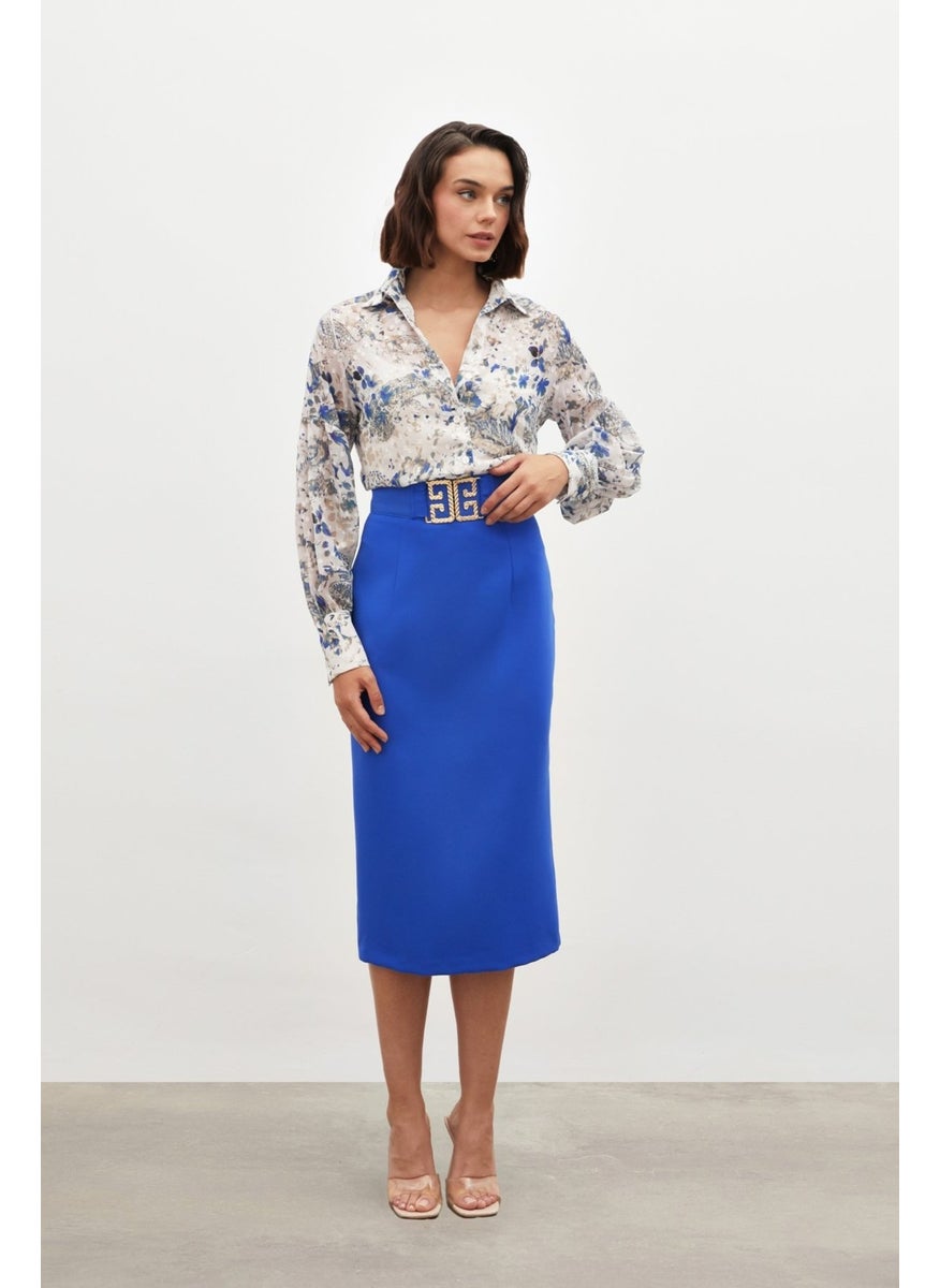 Accessory Detailed Pencil Skirt - Blue - pzsku/Z7C2D13BA92E9ADF6B50FZ/45/_/1736324223/103eff7b-fd93-487e-b4ce-7752c8534f33