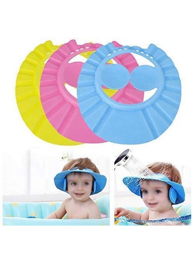 THE QUIRK BOX Baby shower caps Adjustable Safe Soft Bathing Baby Shower Hair Wash Cap For Children, Baby Bath Cap Shower Protection For Eyes And Ear, Bathing Baby Shower Cap - Set of 2 - Assorted colors - Image 3
