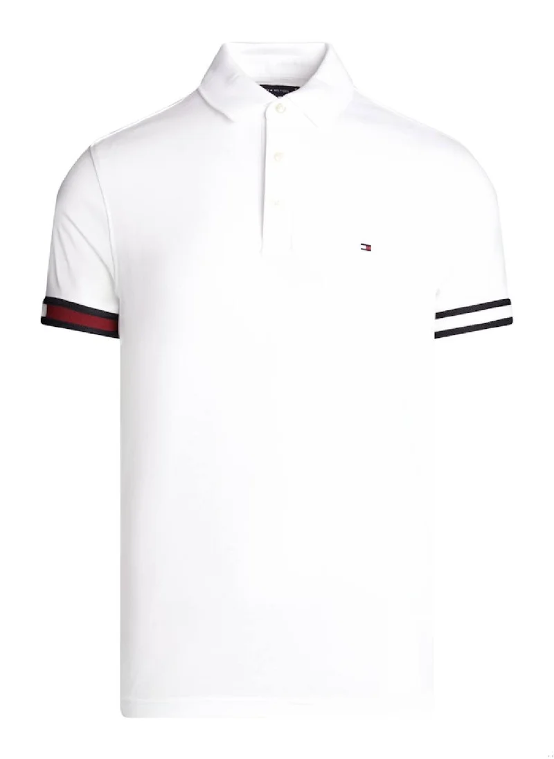 TOMMY HILFIGER Men's Slim Fit Polo Shirt - Cotton, White