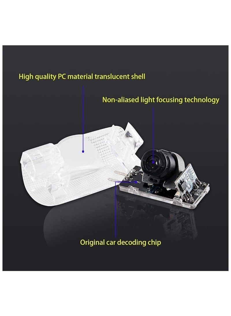 Generic - 4 Pack LED Car Door Logo Light Projector, Welcome Laser Lights Car Door Courtesy Lights 3D Logo Door Lights White LED Projector Lamps for RXESGXLSLXISGSRCUX Series Lexus Door Light Replacement - Image 1