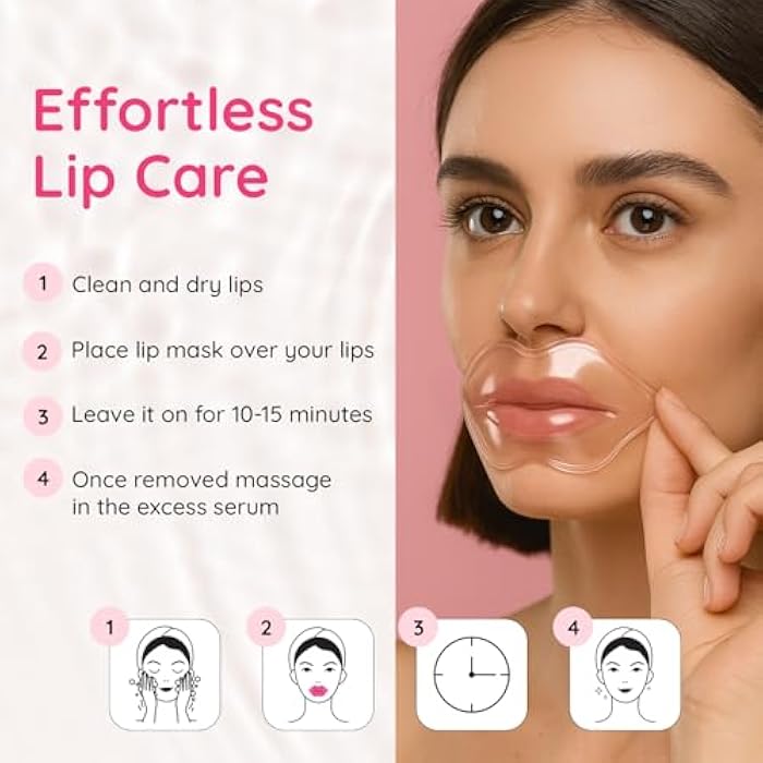 BLOOMORA Moisturizing Lip Mask Set (30PCS) - Marine Collagen, Cherry & Honey - Anti-Wrinkle, Anti-Aging & Hydrating Lip Mask for Women - Spa Day Essentials & Valentines Day Skin Care - Image 4