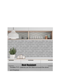Golden 6-Sheet Grey Peel and Stick Wallpaper, Subway Tile 6''x12'' Self Adhesive Wall Tiles Waterproof PVC Stick on Backsplash Vinyl Decorative Tiles Stickers for Kitchen Bathroom  - Image 4