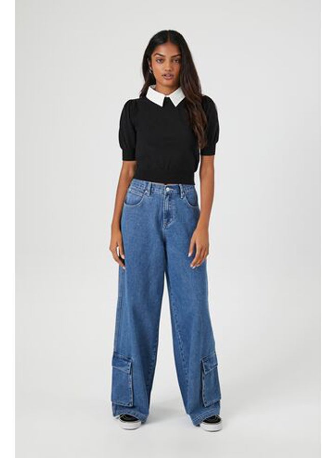 FOREVER 21 Sweater-Knit Collar Crop Top - Image 4