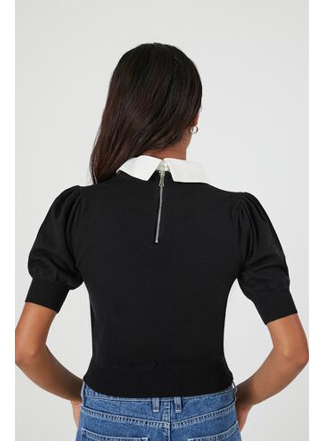 FOREVER 21 Sweater-Knit Collar Crop Top - Image 3