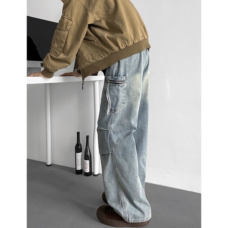 Unisex Classic Denim Jeans Loose Fit Daily Outdoor Wear - Image 2