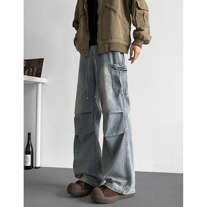Unisex Classic Denim Jeans Loose Fit Daily Outdoor Wear - Image 1