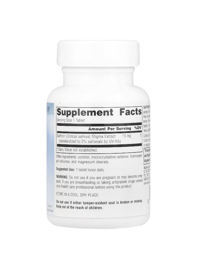Source Naturals ساورس ناتشورالز، مستخلص الزعفران، 15 ملغ، 30 قرص - Image 2