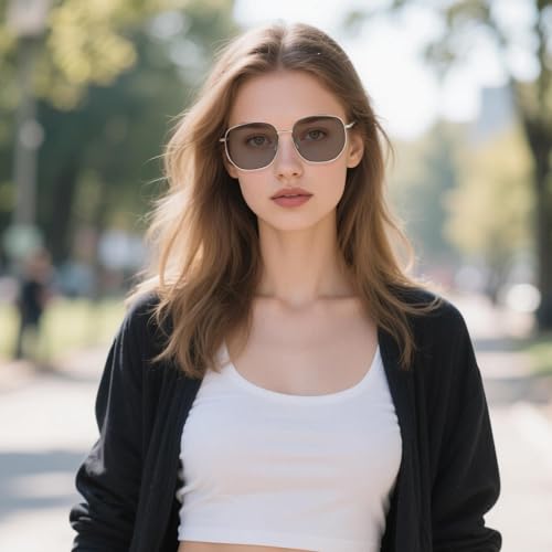 Cyxus Photochromic Blue Light Glasses for Men Women Computer Glasses UV Protection Glasses 8261 Bright Silver Frame White Lens - Image 3