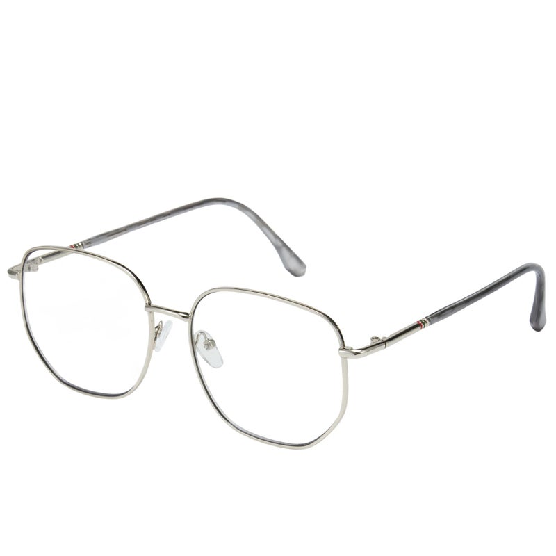 Cyxus Photochromic Blue Light Glasses for Men Women Computer Glasses UV Protection Glasses 8261 Bright Silver Frame White Lens - Image 2