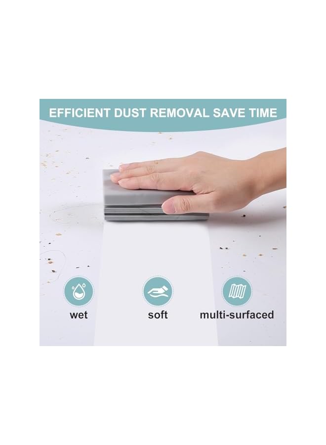 promass Damp Clean Duster, 4 Pack Magic Sponge Eraser Brush, Reusable Non-Scratch Cleaning Damp Duster for Housekeeping, Blinds, Glass, Baseboards, Vents, Window Track Grooves and Faucets - Image 2