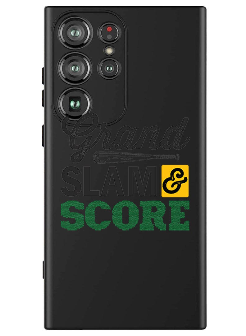 Theodor Protective Slim Fit Case Liquid Silicone Cover with Full Body Protection Anti-Scratch Shockproof Case For Samsung Galaxy S24 Ultra (Black) - Grand slam & score black - Image 1