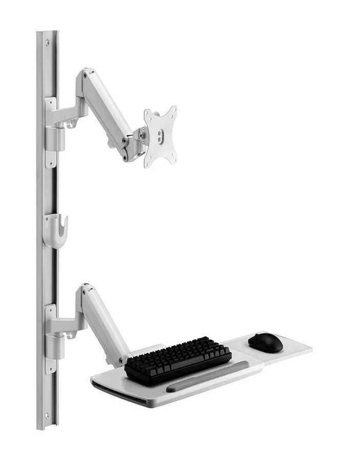 Skill Tech SH MED02 2 Medical Ergonomic Mount Workstation for 17"-43" Screens, VESA 100x100mm, 12kg Load Capacity – Black  - Image 1