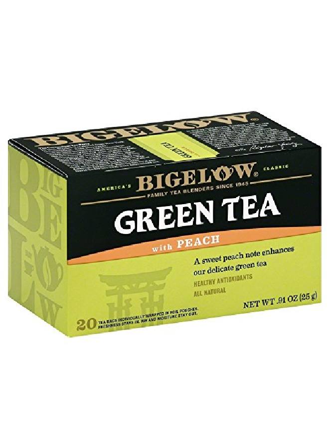 Bigelow Tea Bigelow Green Tea With Peach 20 Ea (Pack Of 2) - Image 1