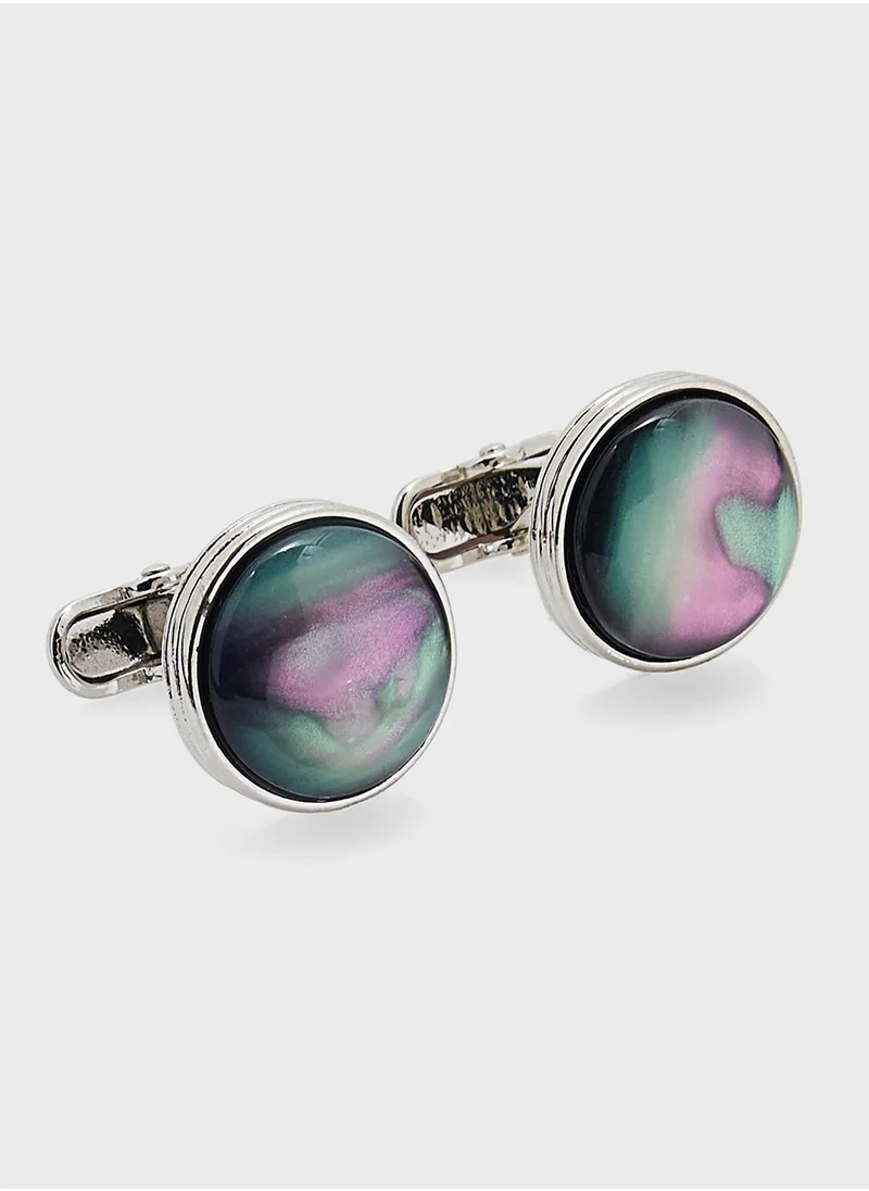 روبرت وود Galaxy Inspired Round Cufflinks