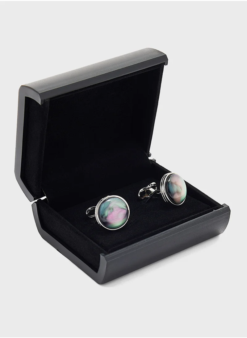 روبرت وود Galaxy Inspired Round Cufflinks