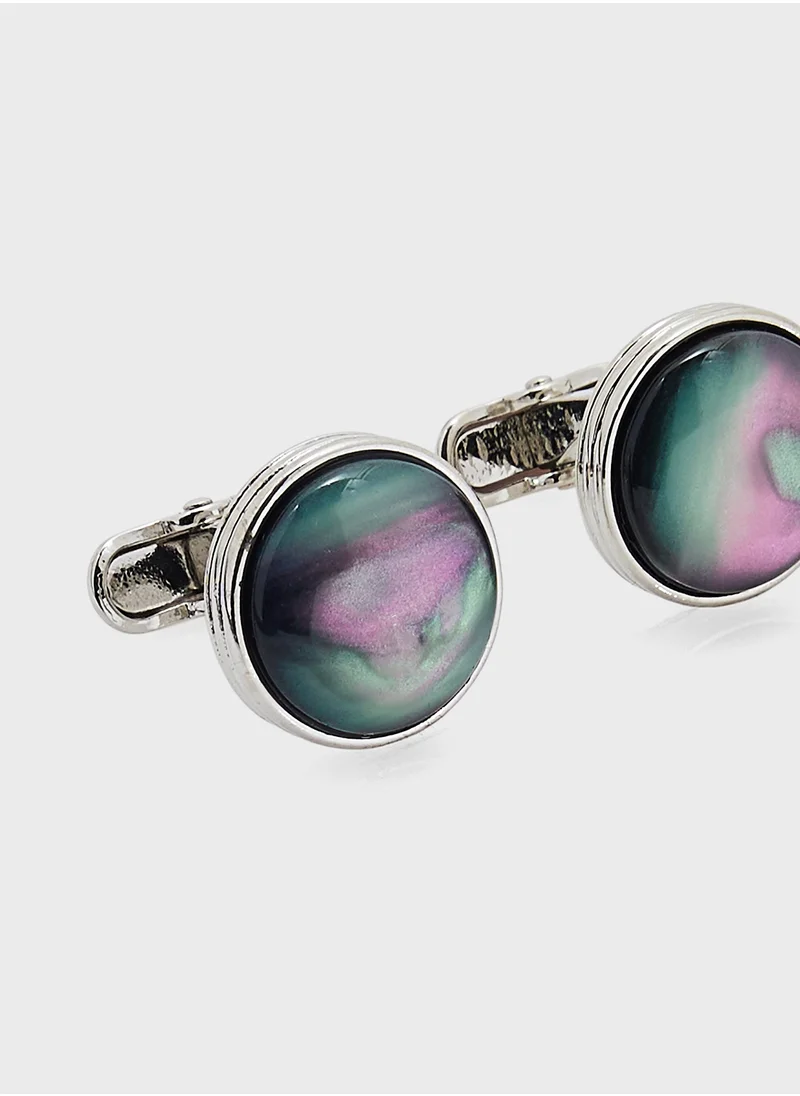 روبرت وود Galaxy Inspired Round Cufflinks