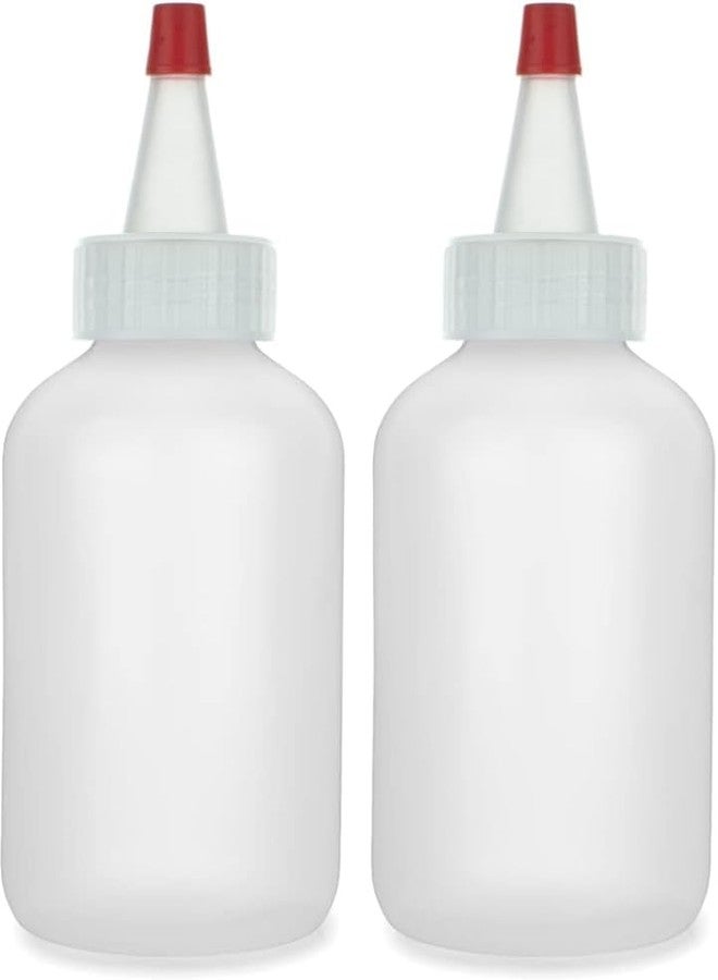 BRIGHTFROM Squeeze Hair Color Applicator Bottles with Red Top Cap, 4 OZ Empty Plastic Containers, Refillable, Leak Proof - Open/Close Nozzle - Multi Purpose/Coloring (Pack of 2) - Image 1
