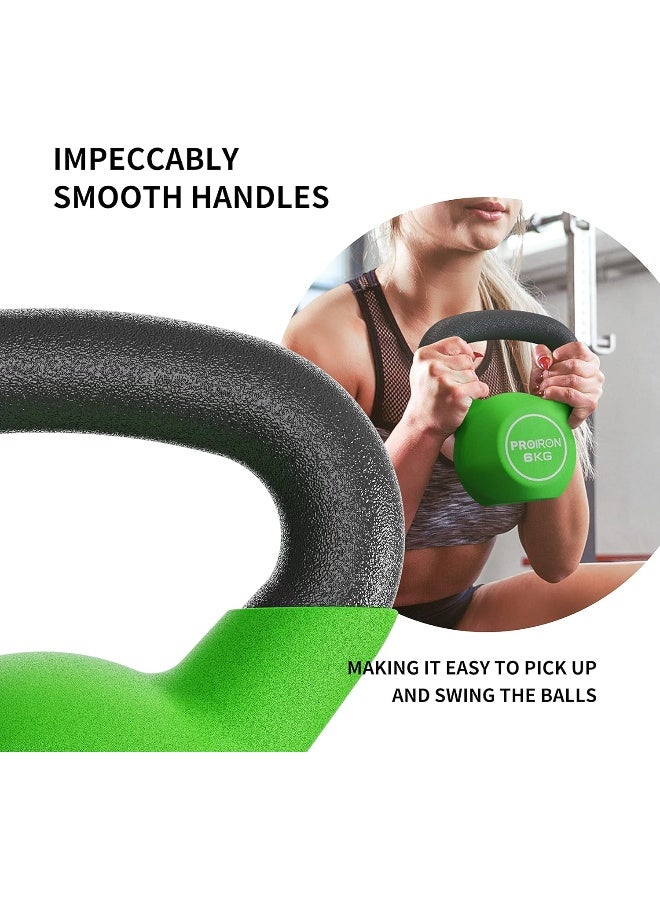 PROIRON Neoprene Coated Kettlebell Weights Solid Cast Iron Kettlebell, Strength Training Kettlebells for Weightlifting, Conditioning, Strength & Core Training - Image 2