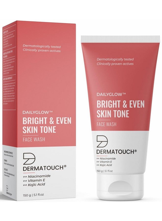 DERMATOUCH غسول الوجه المنعش والموحد اللون مع النياسيناميد وفيتامين إي وحمض الكوجيك؛ منظف يومي لطيف للوجه لعلاج التصبغات السمراء واللون غير الموحد 150 جرام - Image 1