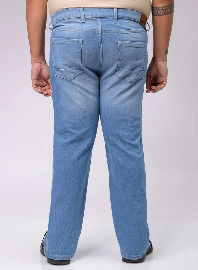 هاردسودا Men Plus Size Bootcut Solid Mid-Rise Stretchable Jeans