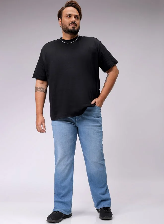 هاردسودا Men Plus Size Bootcut Solid Mid-Rise Stretchable Jeans