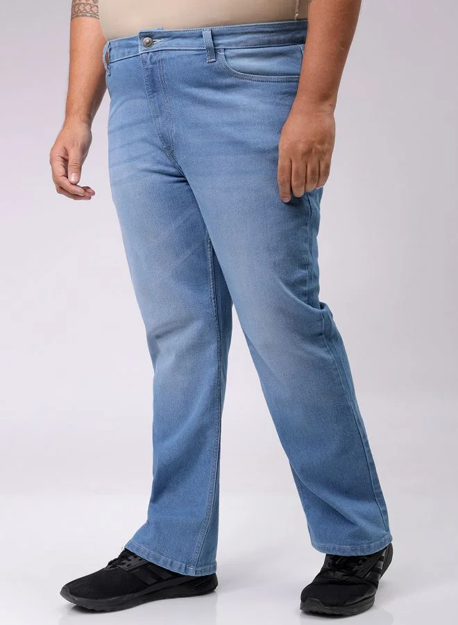 هاردسودا Men Plus Size Bootcut Solid Mid-Rise Stretchable Jeans