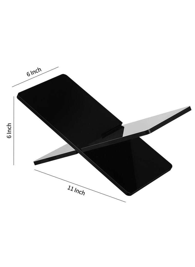 Relex Book Stand Book Holder with Transparent Protective Film, Small Cookbook Stand Book Display Stand Open Reading Stand for Books, Recipes, Coffee Books, Magazines, Art Books(Black)  - Image 5