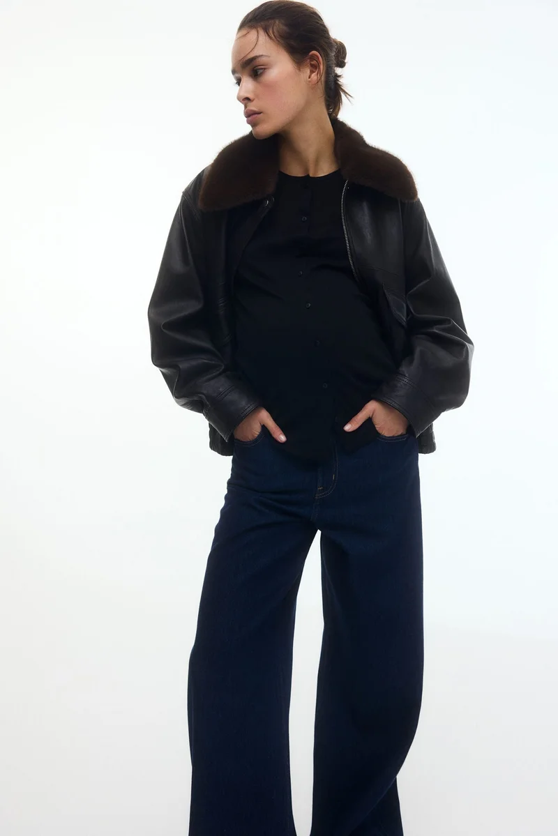 H&M MAMA Fine-knit button-front top