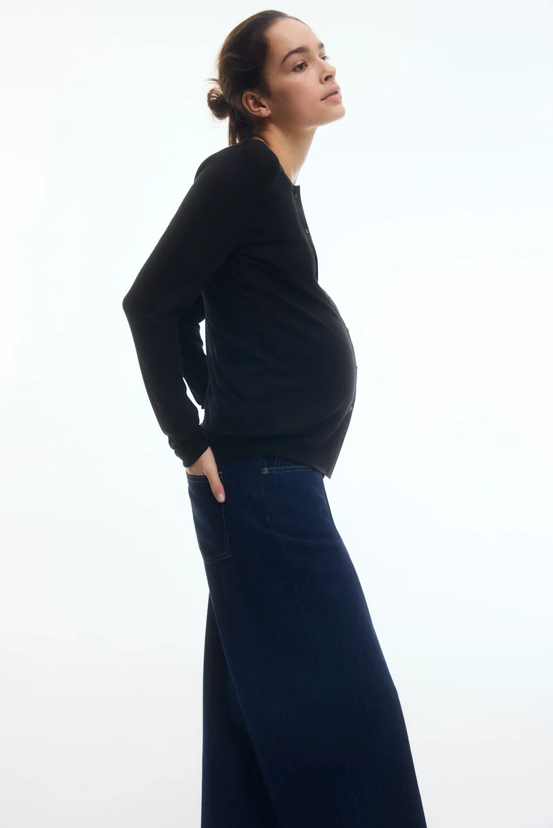 H&M  MAMA Fine-knit button-front top for Women | Best Price UAE