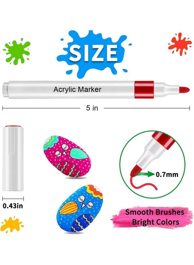Amitasha 24 Shades Acrylic Markers Pen Paint Set for Rock Painting, Wood Painting, Art Craft Calligraphy Drawing, Glass Ceramic Fabric, Journal, Doodling, Writing Books, Perfect for Sketching - Image 2