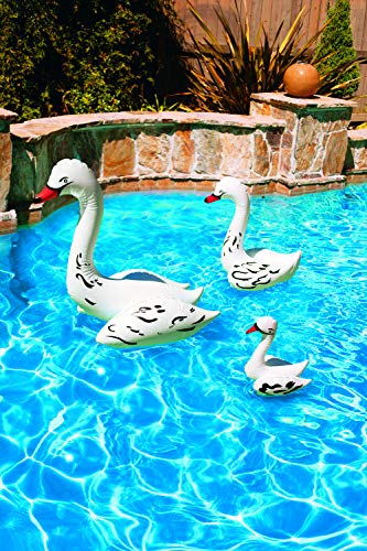 Poolmaster 81411 Floating Swimming Pool Backyard Décor, 3 Pack, Swan Family - Image 1
