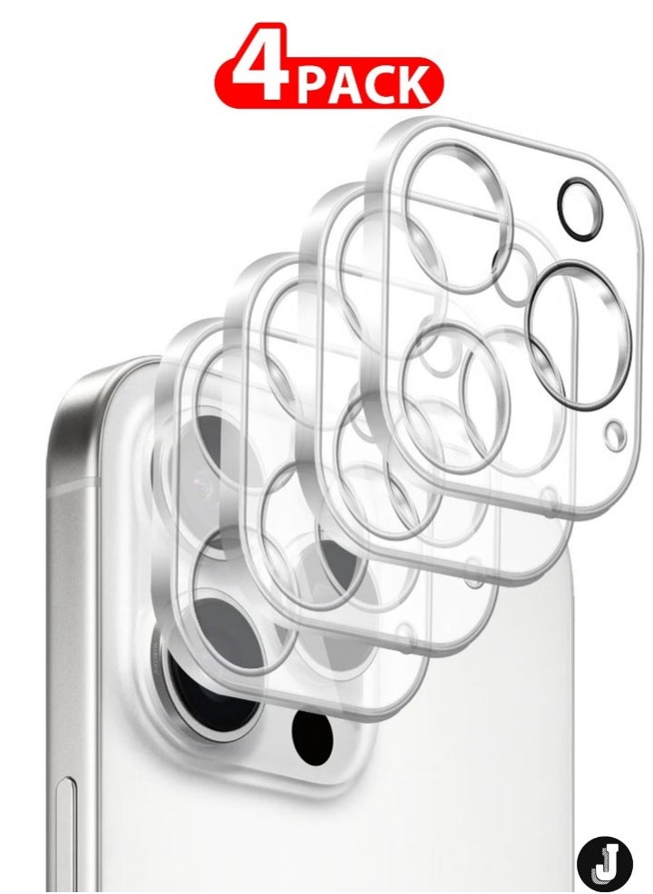 JAJEEK "New 4-Pack iPhone 16 Pro Camera Lens Protector – Ultra HD Tempered Glass, 9H Hardness, Anti-Scratch, Case-Friendly, Easy Installation Clear Lens Cover" - Image 1